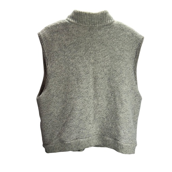 Gorpcore Wool Sherpa Zip Vest L Gray Outdoorscore Cozycore Rugged Neutral Warm - Picture 4 of 7